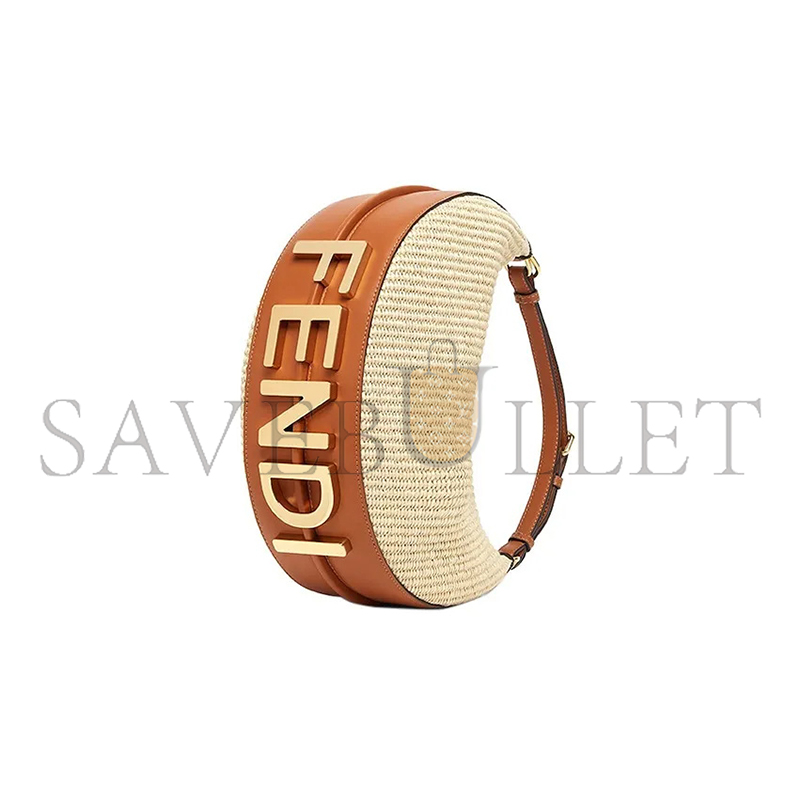 FENDI SMALL HANDBAG FENDIGRAPHY STRAW SHOULDER BAG 8BR798ANWBF1L27 (29*24.5*10cm)